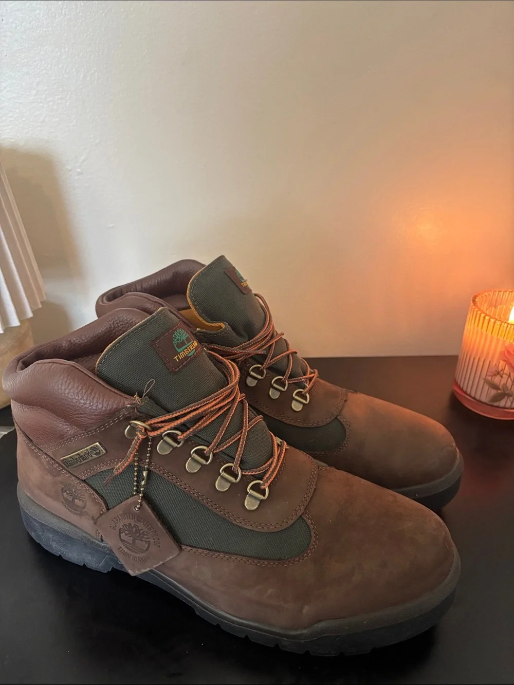 Timberland Brown and Olive Men's Leather Hiking Boots